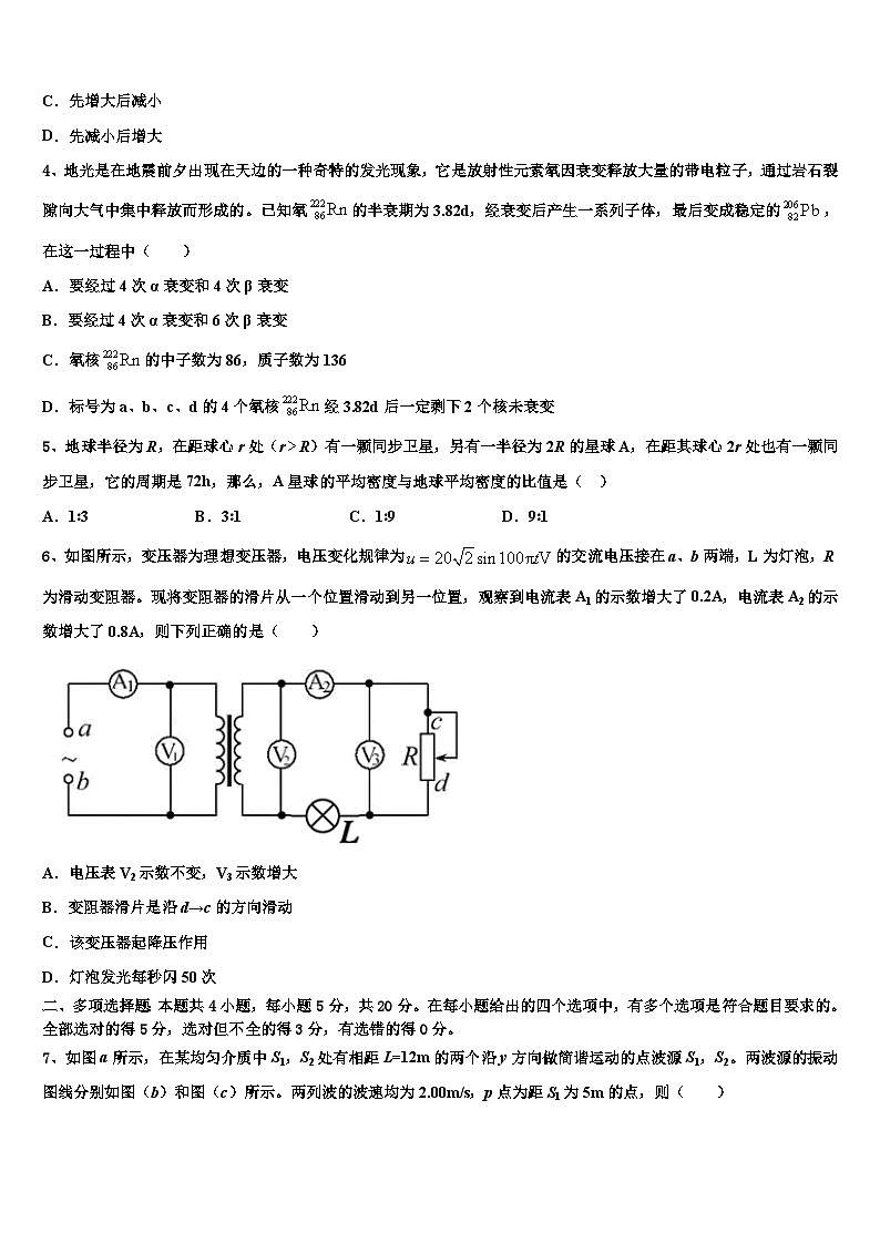 2026届黑龙江省哈尔滨市呼兰区第一中学高考物理倒计时模拟卷含解析第2页