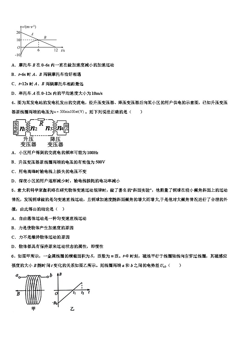 2026届黑龙江省哈尔滨市名校高考全国统考预测密卷物理试卷含解析第2页