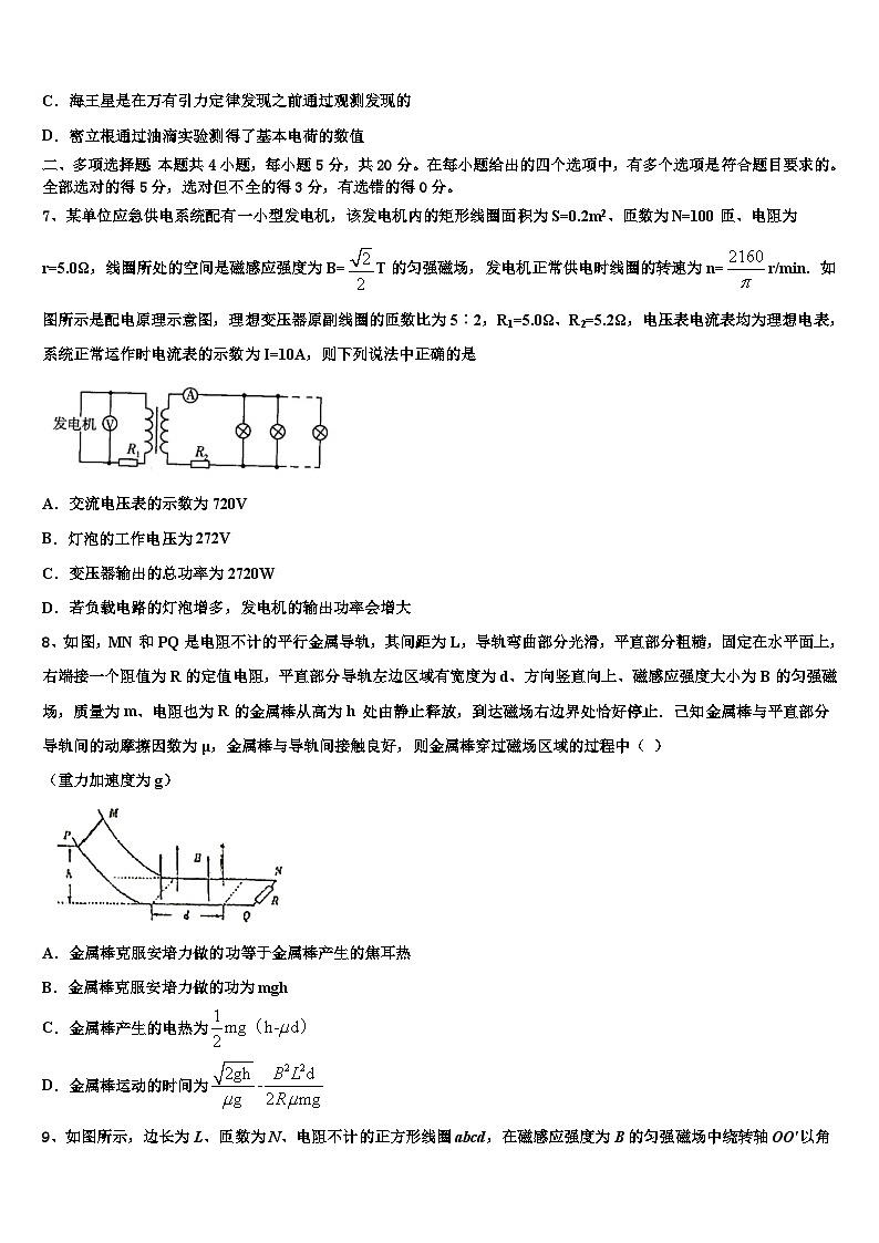2026届黑龙江省哈尔滨市师范大学附属中学高考仿真模拟物理试卷含解析第3页