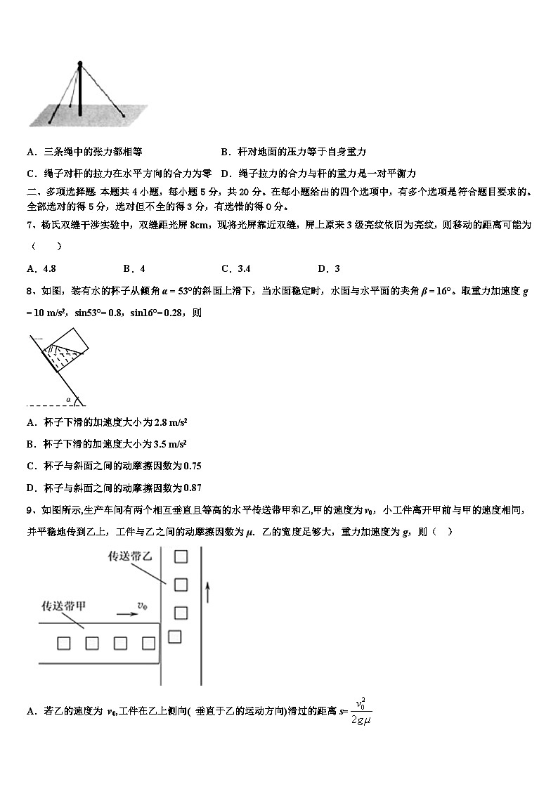 2026届黑龙江省龙东南七校高考适应性考试物理试卷含解析第3页