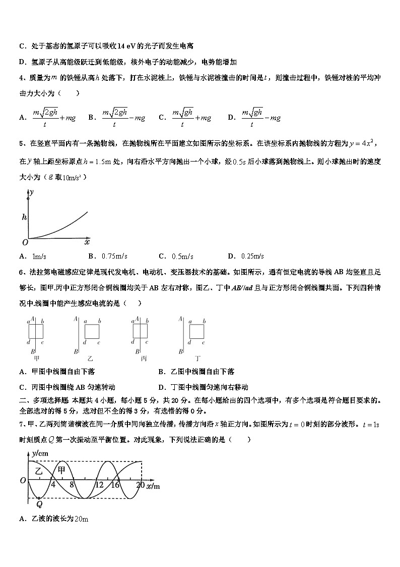 2026届黑龙江省牡丹江市高中名校高考考前提分物理仿真卷含解析第2页