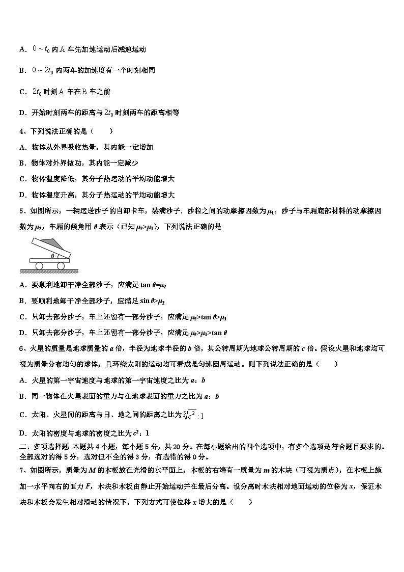 2026届黑龙江绥化市一中高考物理倒计时模拟卷含解析第2页