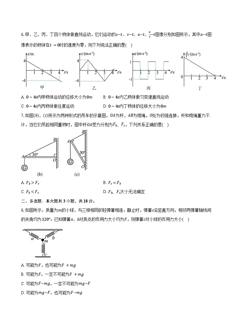 河南省南阳市第一中学2025-2026学年高一上学期12月期中考试物理试卷（含答案）第2页