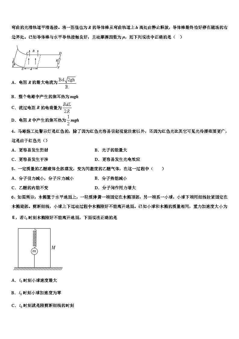 2026届黑龙江省齐齐哈尔市甘南县第一中学高三3月份模拟考试物理试题含解析第2页