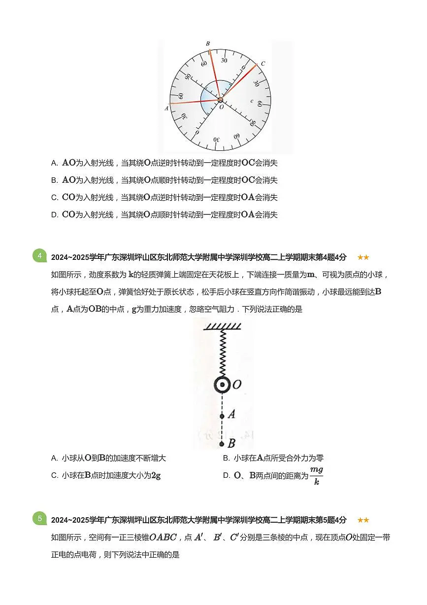 2024-2025学年深圳市东北师范大学附属中学高二(上)期末物理试卷含答案第2页