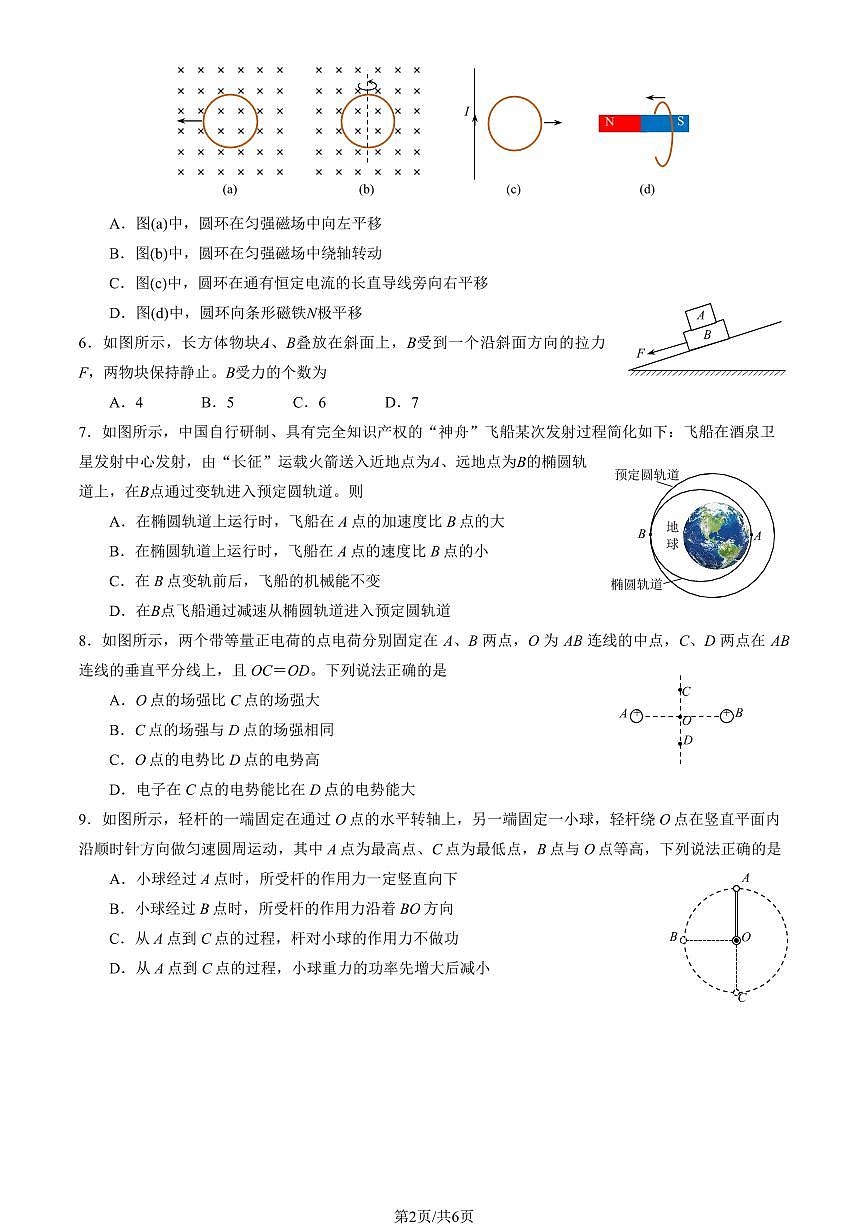 2026北京石景山高二（上）期末物理试卷第2页