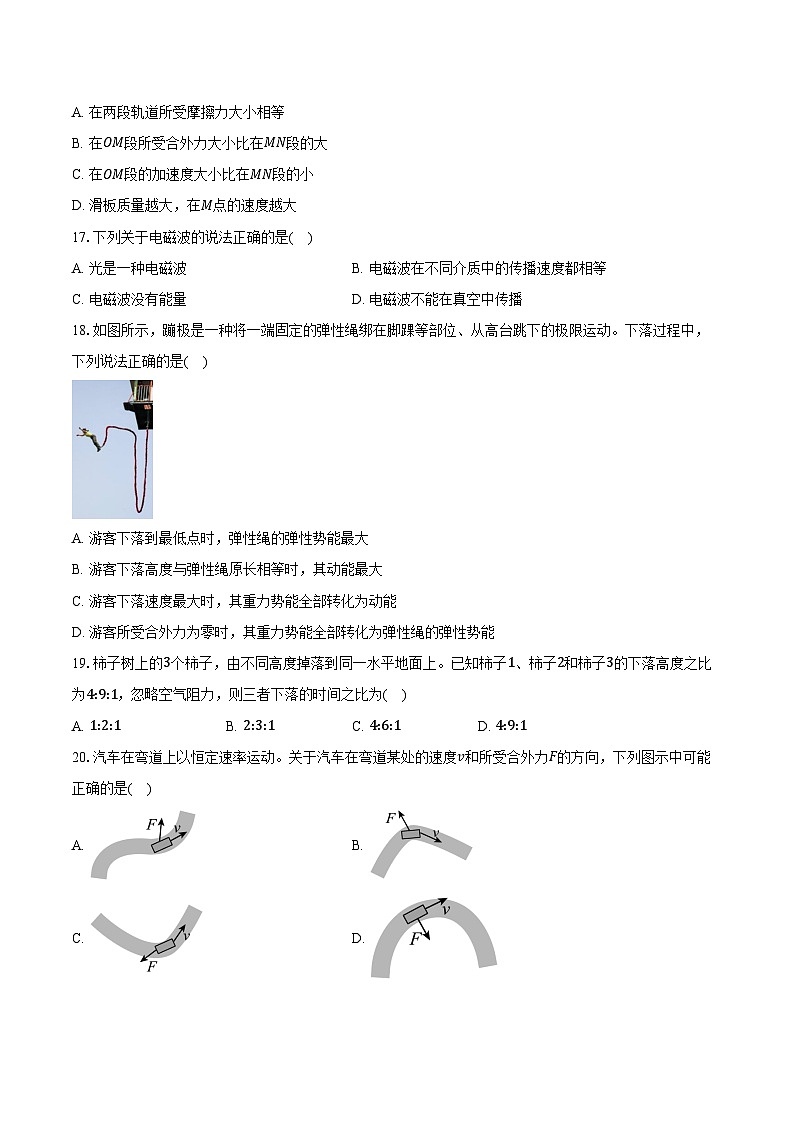 2026年广东省普通高中学业水平合格性考试物理试卷（含答案）第3页