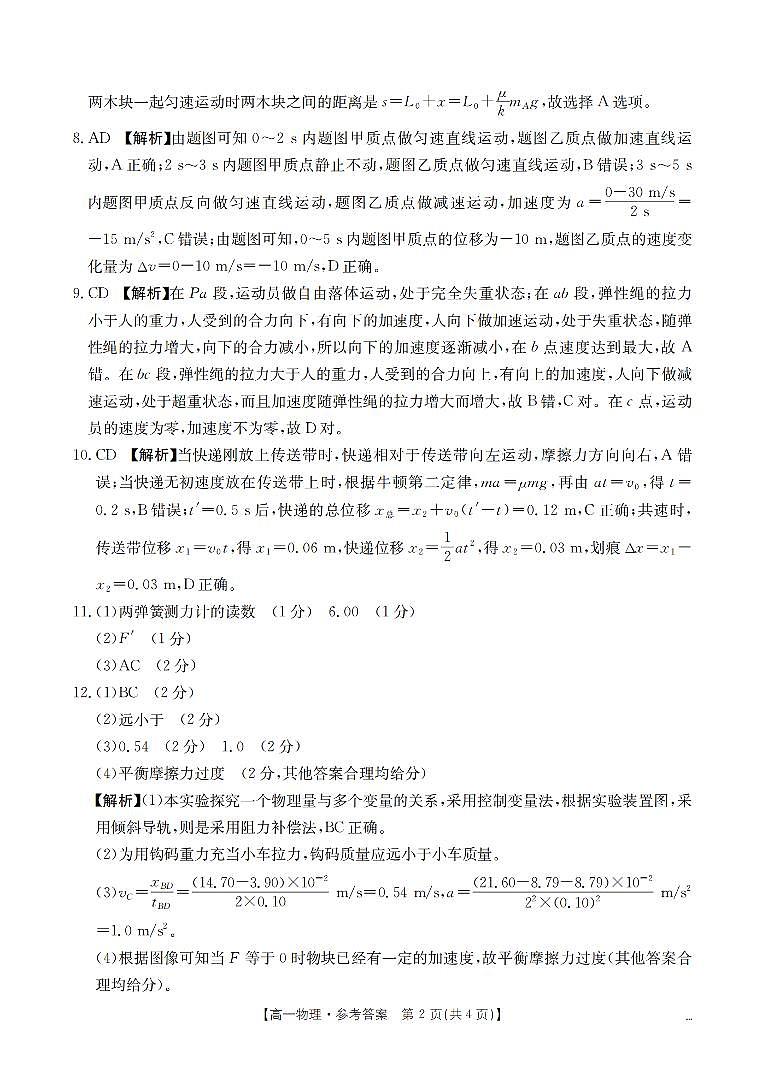物理答案_扫描版第2页