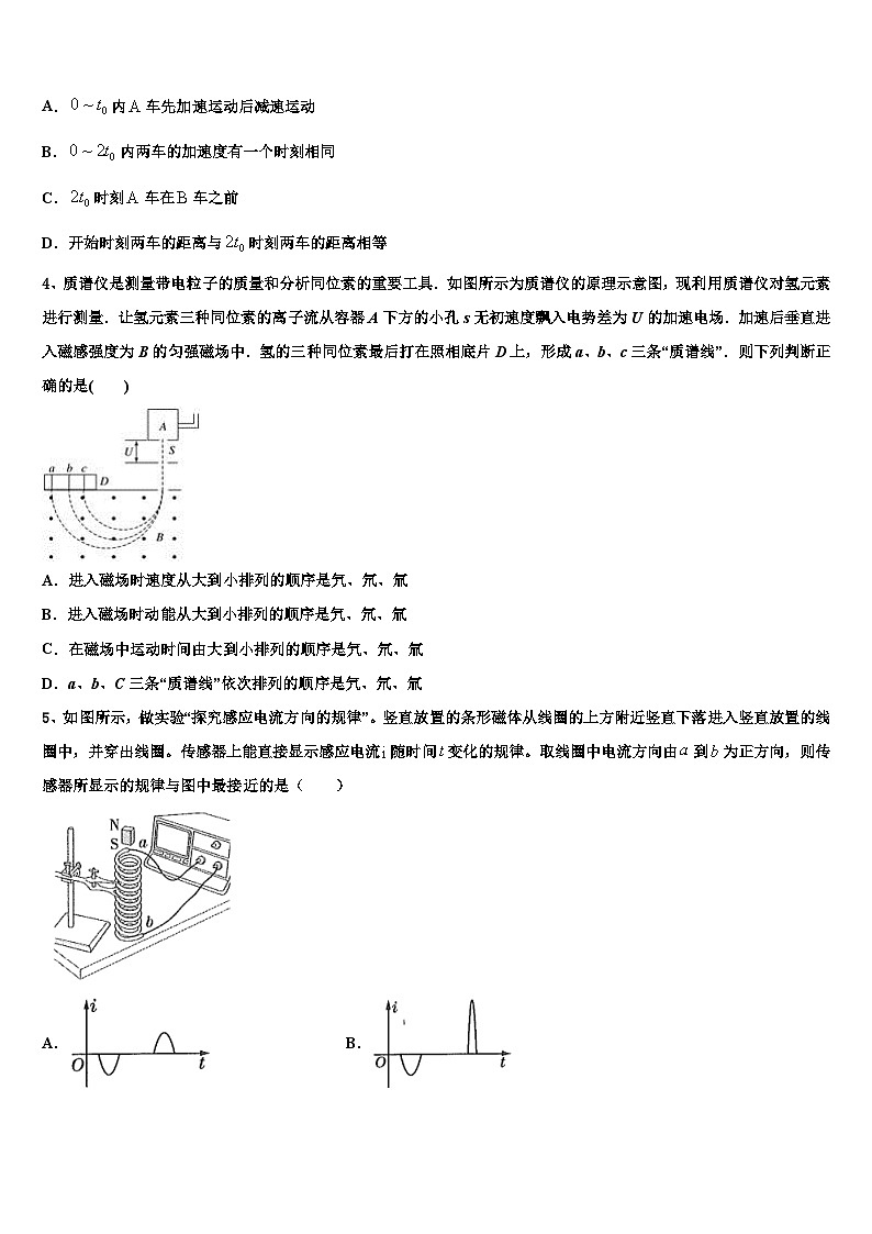 2026届湖北省巴东一中高考物理四模试卷含解析第2页