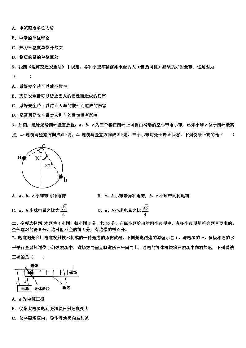 2026届湖北省部分高中高考物理倒计时模拟卷含解析第2页