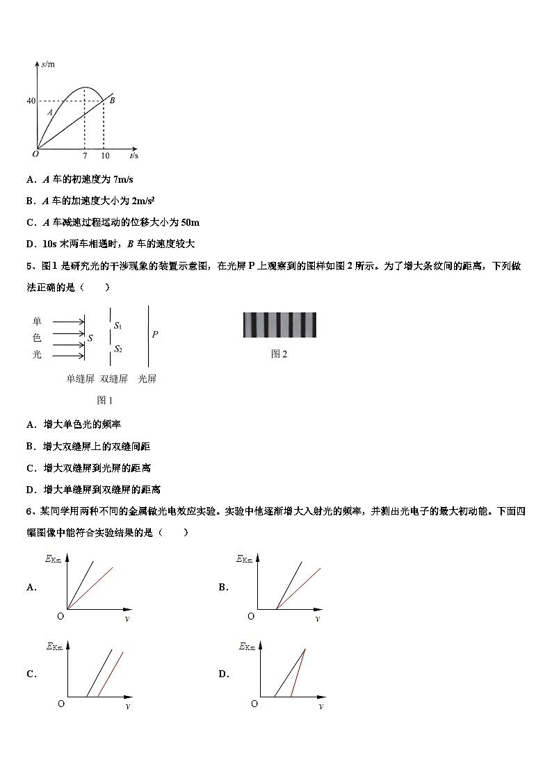 2026届湖北省鄂州、随州、孝感高考冲刺押题（最后一卷）物理试卷含解析第2页