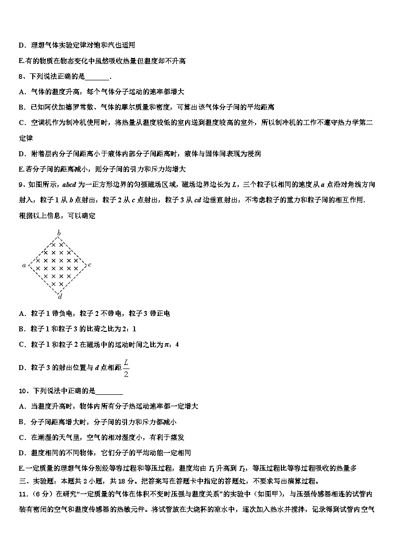 2026届湖北省黄冈市重点中学高三下第一次测试物理试题含解析第3页
