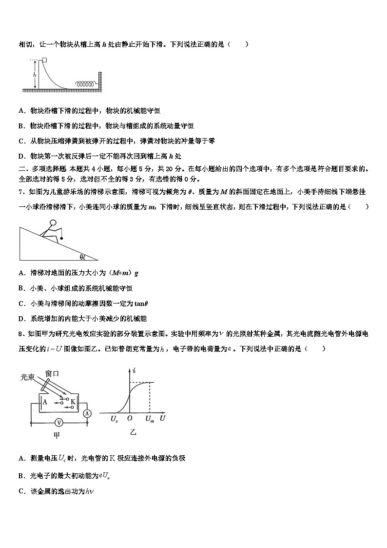 2026届湖北省高中六校高三下学期第六次检测物理试卷含解析第3页