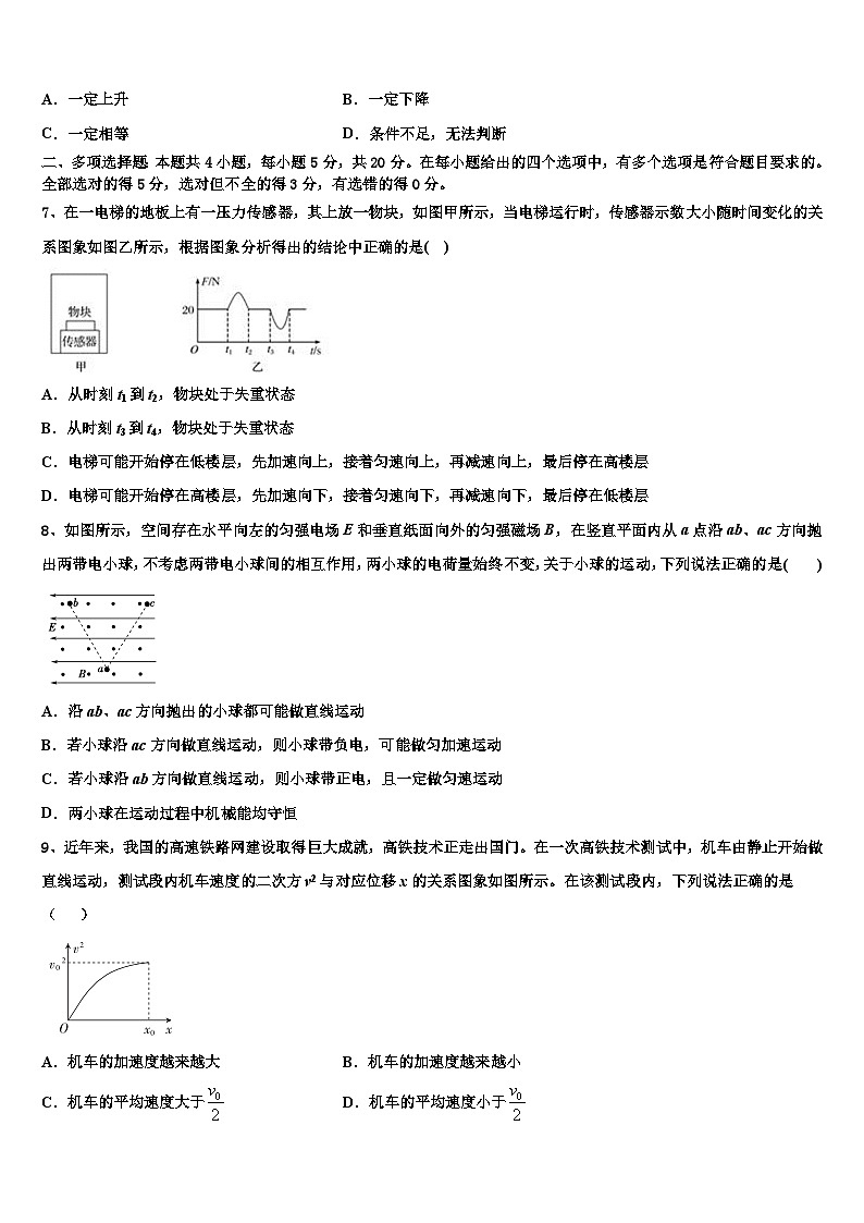 2026届湖北省襄阳市东风中学高考物理一模试卷含解析第3页