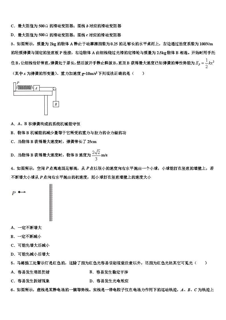 2026届湖北省襄阳市优质高中高考全国统考预测密卷物理试卷含解析第2页