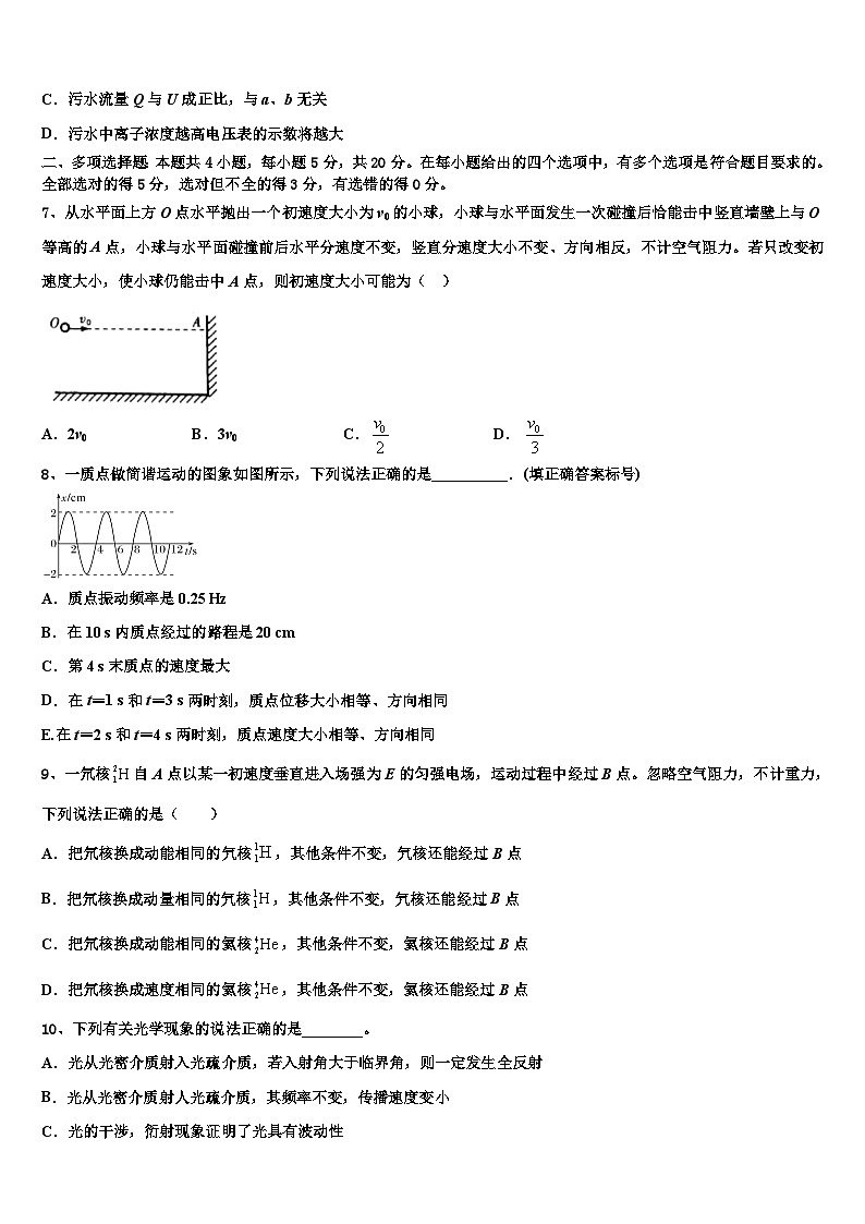 2026届湖北省宜昌市秭归县第二中学高考物理全真模拟密押卷含解析第3页