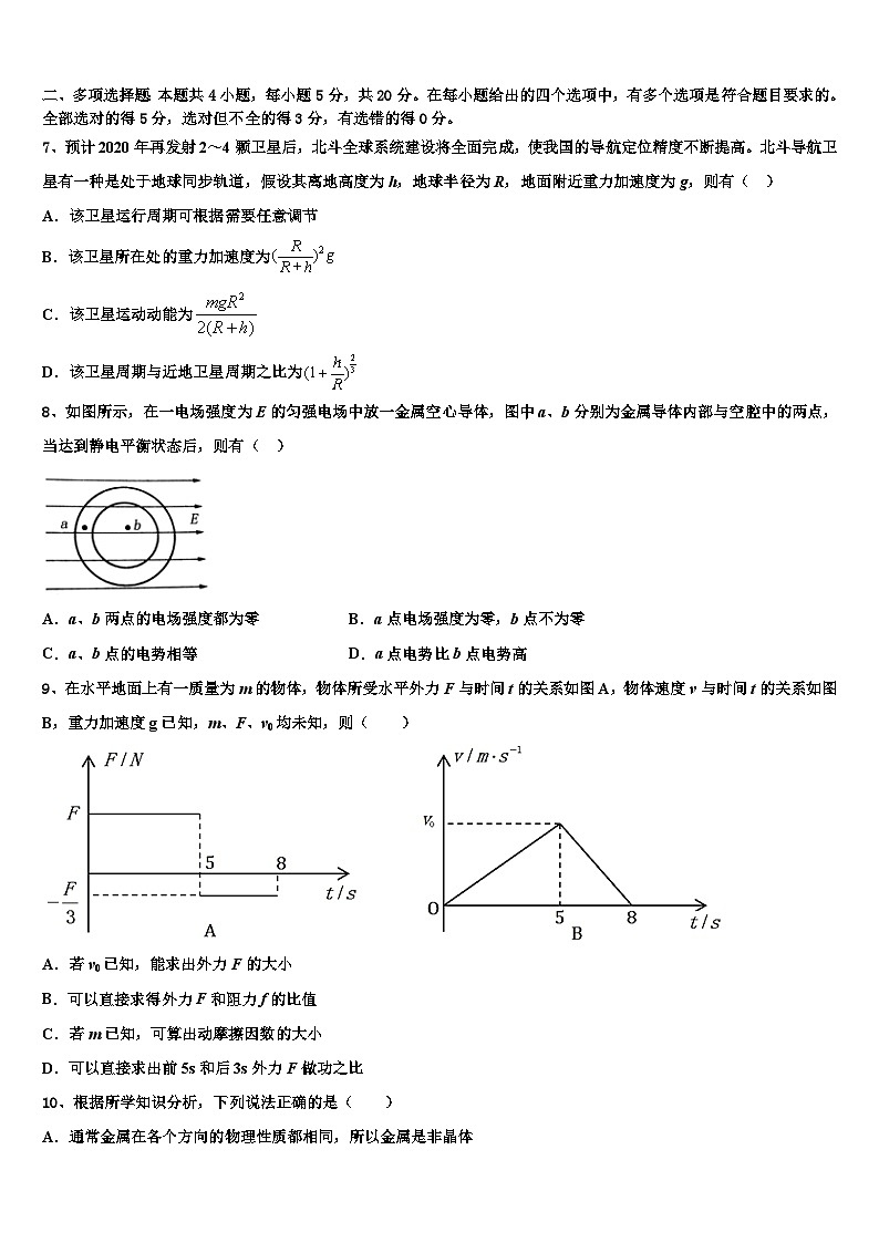 2026届湖北省宜昌市第一中学高考冲刺押题（最后一卷）物理试卷含解析第3页