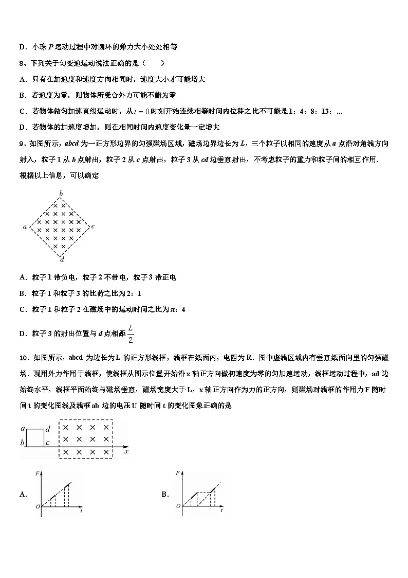 2026届湖北省宜昌市县域优质高中合作体高考临考冲刺物理试卷含解析第3页