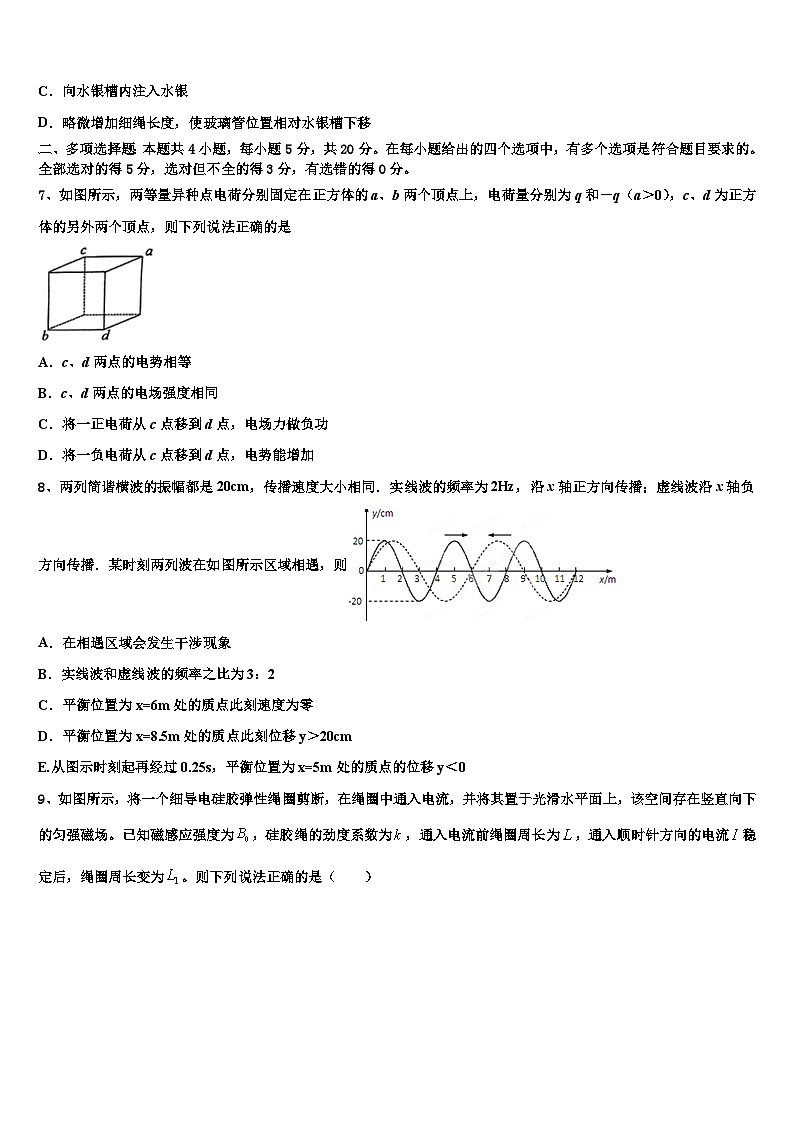 2026届湖北省宜昌市部分示范高中教学协作体高三下学期第五次调研考试物理试题含解析第3页