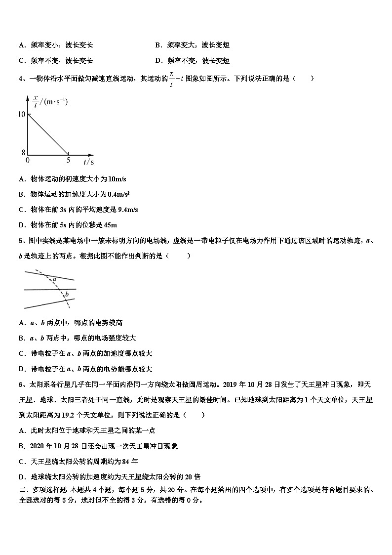 2026届湖北省襄阳市等九地市高三下第一次测试物理试题含解析第2页