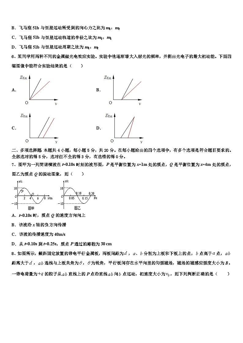 2026届湖北省武汉市武汉外国语学校高三考前热身物理试卷含解析第3页