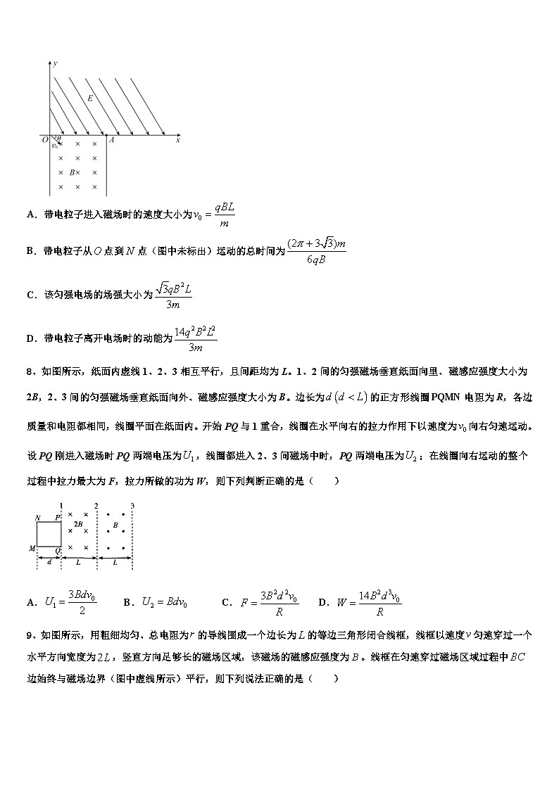 2026届湖北省武汉市黄陂区汉口北高中高三下学期联合考试物理试题含解析第3页