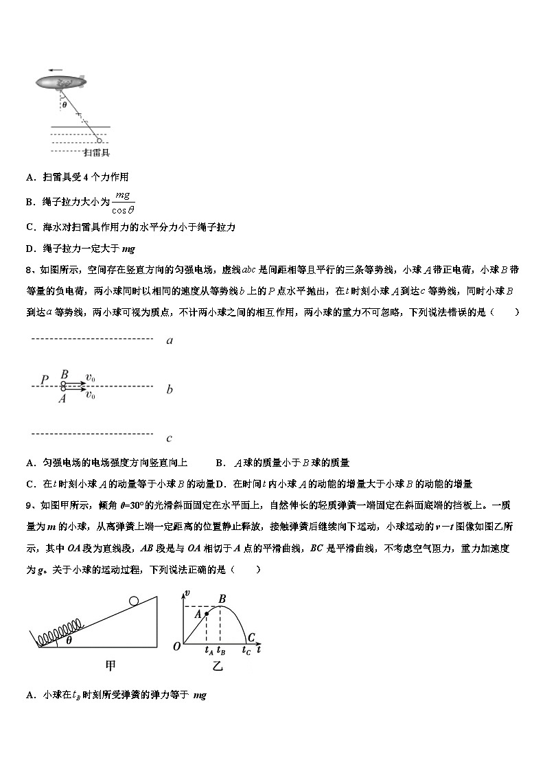 2026届湖北省小池滨江高级中学高三考前热身物理试卷含解析第3页