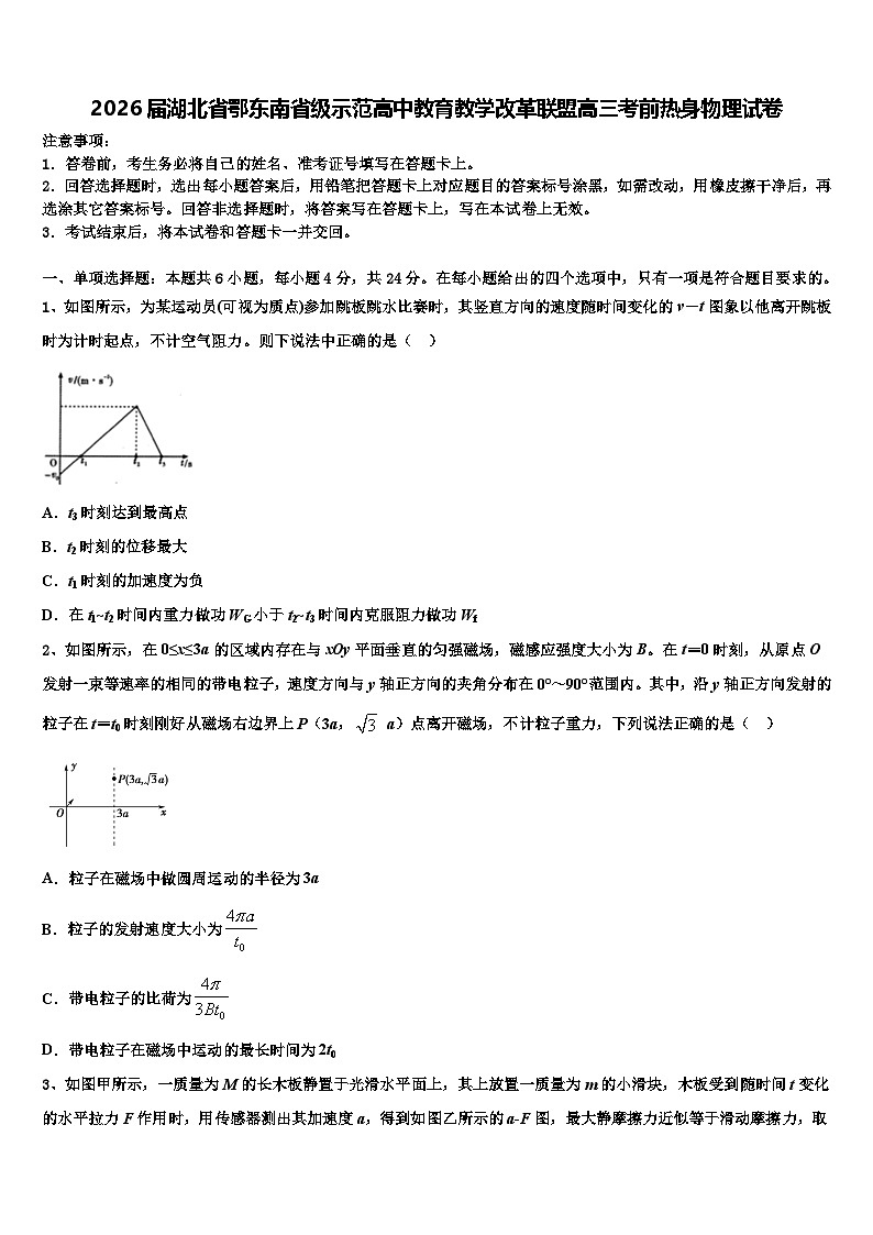 2026届湖北省鄂东南省级示范高中教育教学改革联盟高三考前热身物理试卷含解析第1页