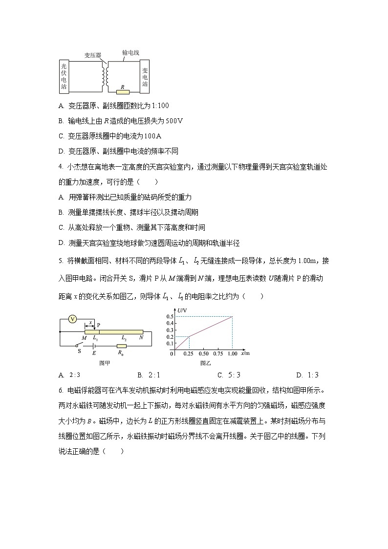 2025-2026学年广西省南宁外国语学校高三上学期开学考试物理试卷（学生版）第2页
