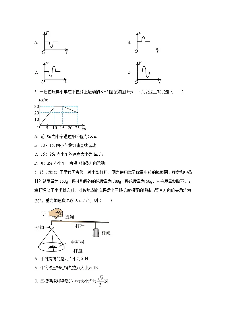 2025-2026学年云南省文山州高一上学期期末模拟测试物理试卷（学生版）第3页