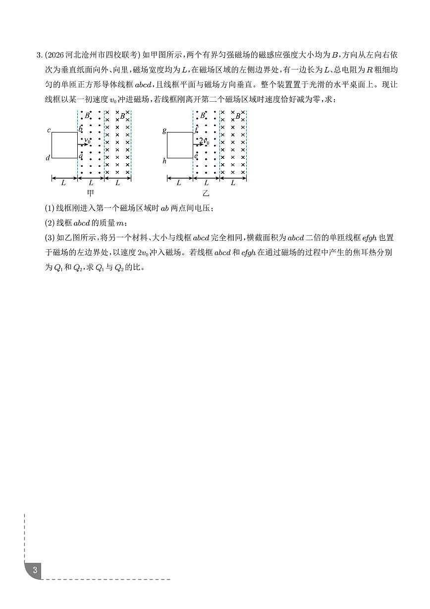 专题 电磁感应+动量（学生版）第3页