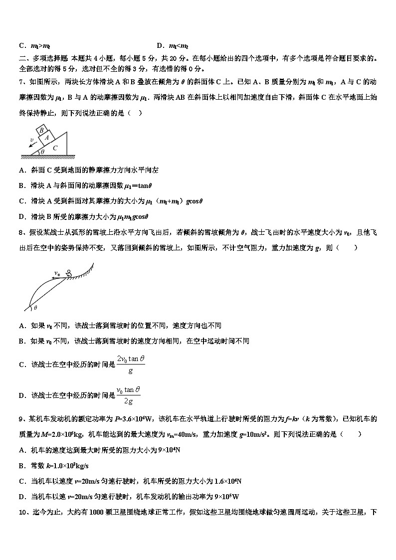 2026届湖北省枣阳市鹿头中学高考适应性考试物理试卷含解析第3页