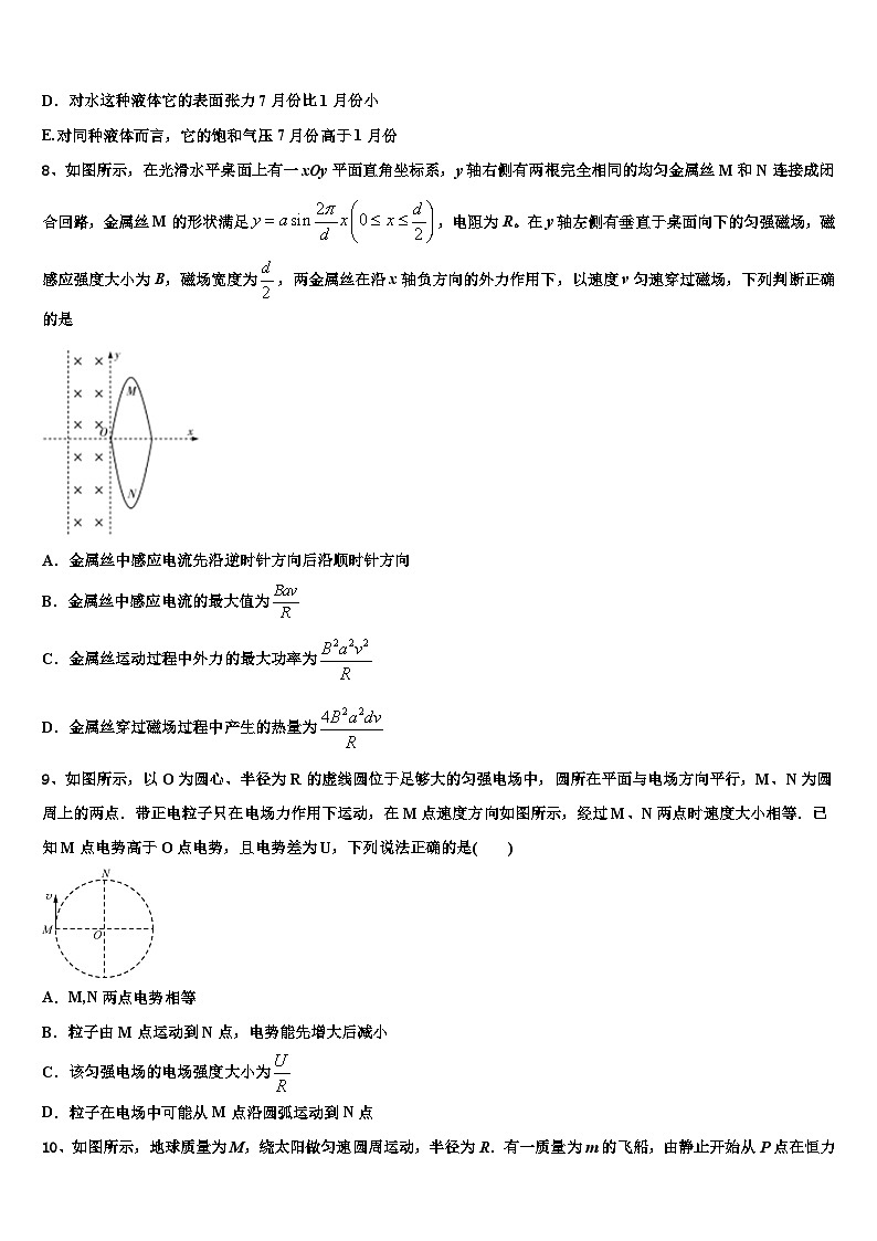2026届湖北省枣阳一中高考压轴卷物理试卷含解析第3页