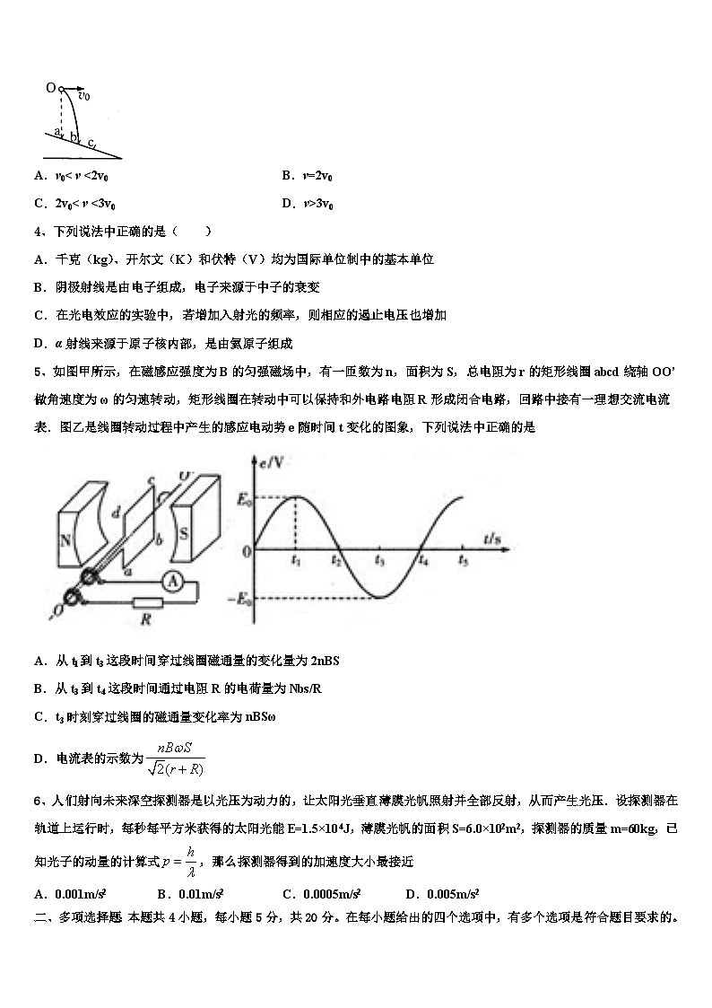 2026届湖北武汉市蔡甸区汉阳第一中学高考物理倒计时模拟卷含解析第2页