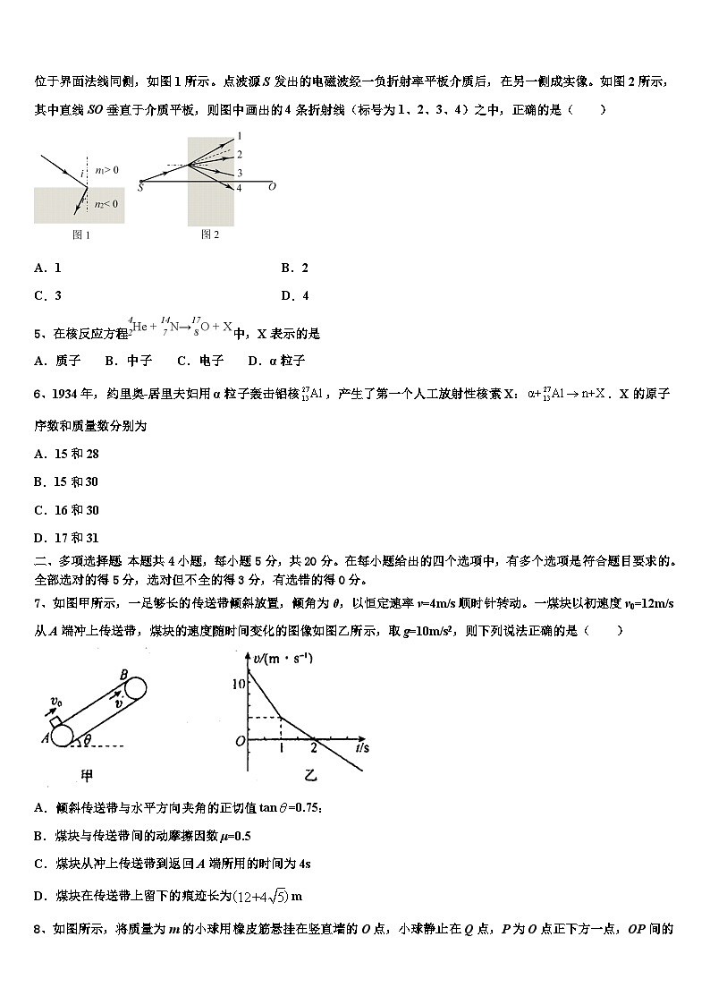 2026届湖南省衡阳市高考物理倒计时模拟卷含解析第2页