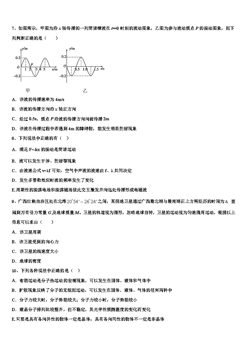 2026届湖南省衡阳市衡阳县江山学校高考仿真卷物理试卷含解析第3页