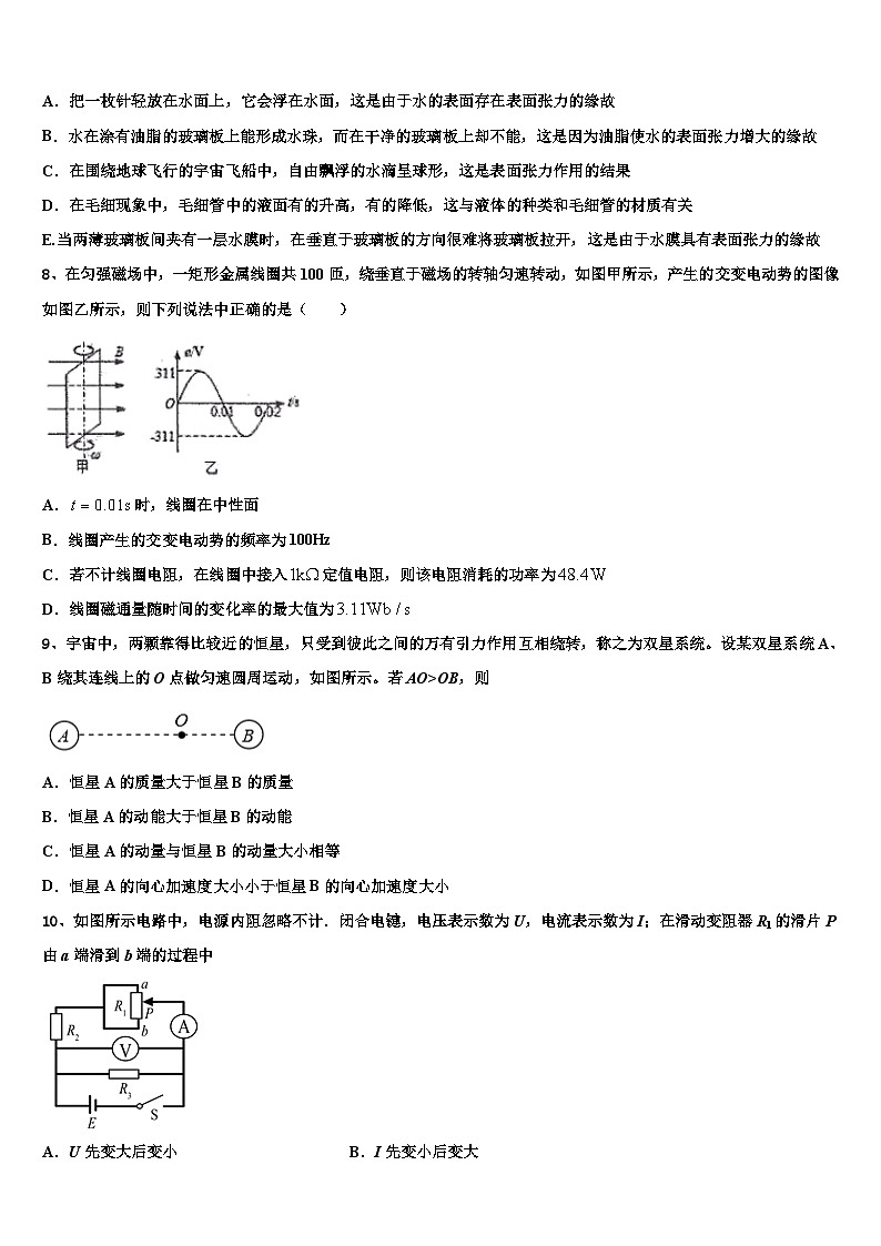 2026届湖南省衡阳市衡阳县六中高考物理必刷试卷含解析第3页