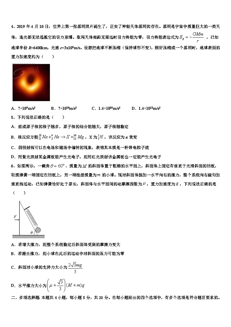 2026届湖南省郴州市第一中学高考考前提分物理仿真卷含解析第2页
