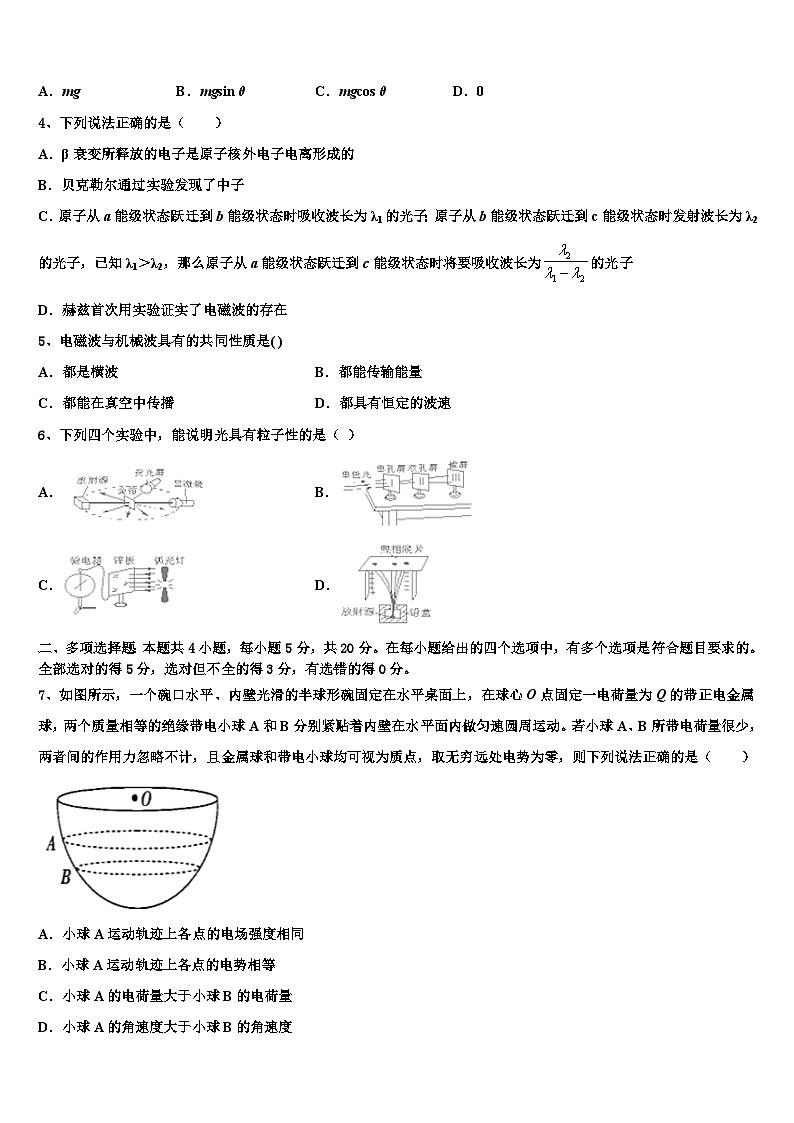 2026届湖南省衡阳四中高考物理全真模拟密押卷含解析第2页