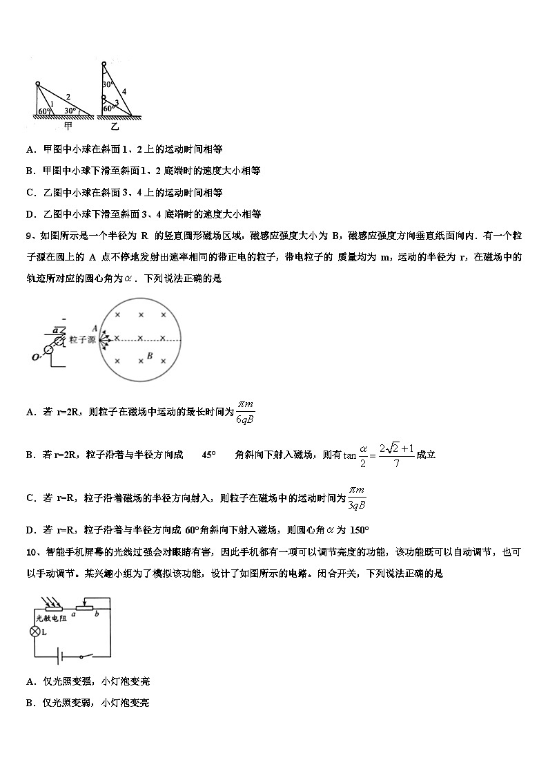 2026届湖南省衡阳县第三中学高考考前提分物理仿真卷含解析第3页