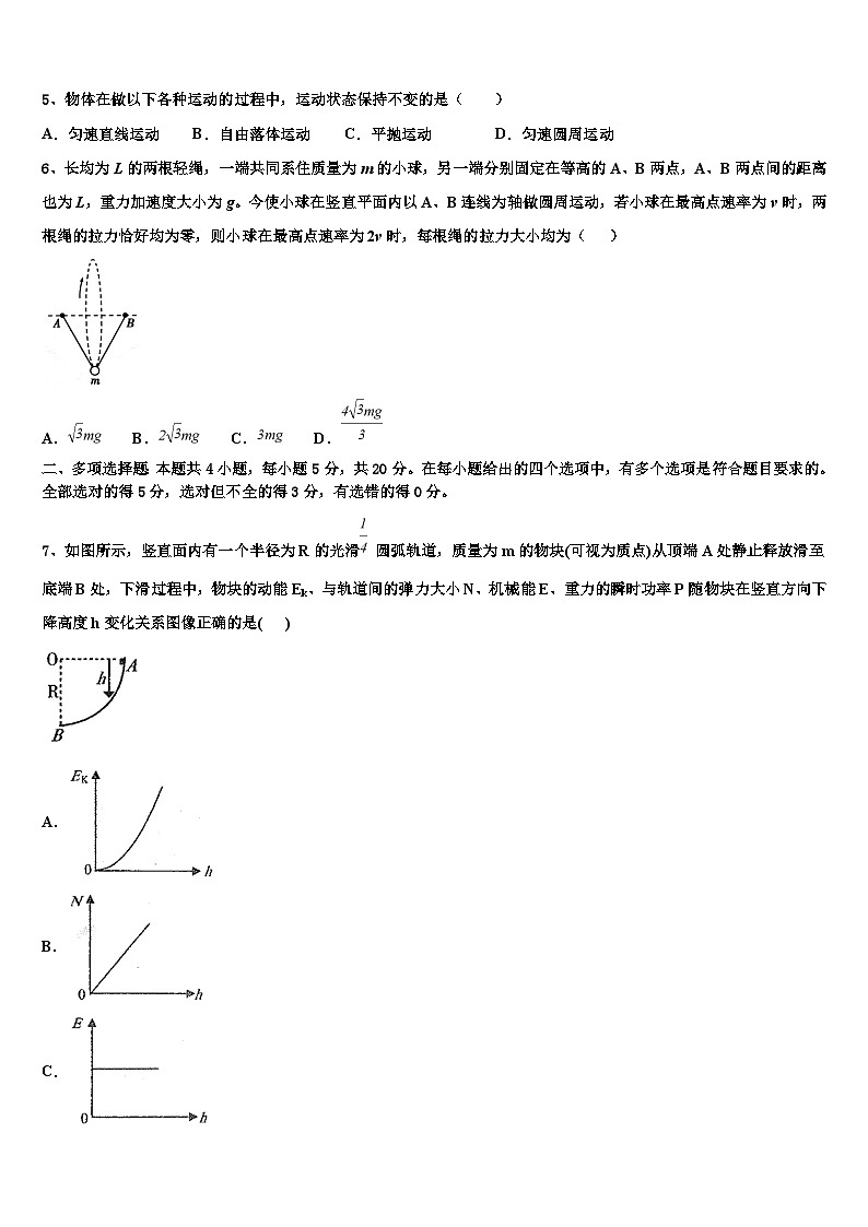 2026届湖南省衡阳县高考仿真卷物理试题含解析第2页