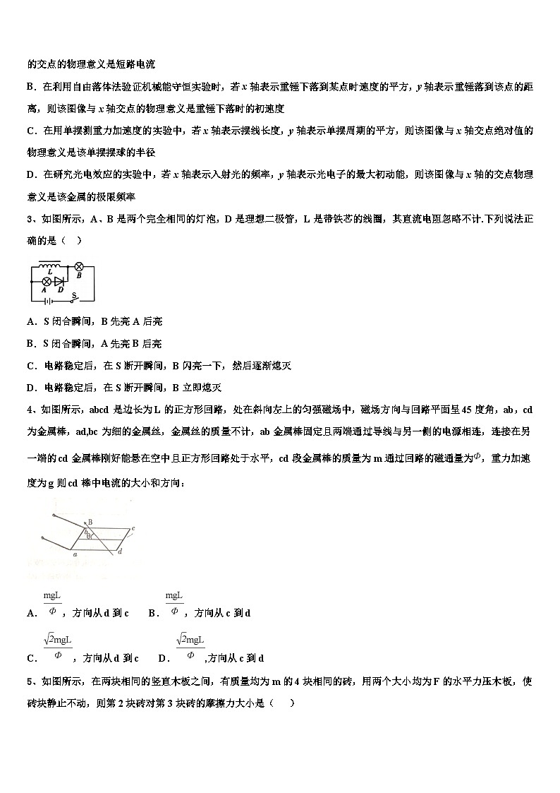2026届湖南省怀化市中方县二中高考适应性考试物理试卷含解析第2页