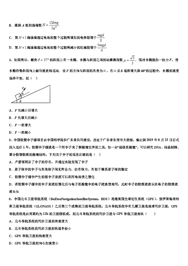 2026届湖南省怀化市中方一中高考物理全真模拟密押卷含解析第2页