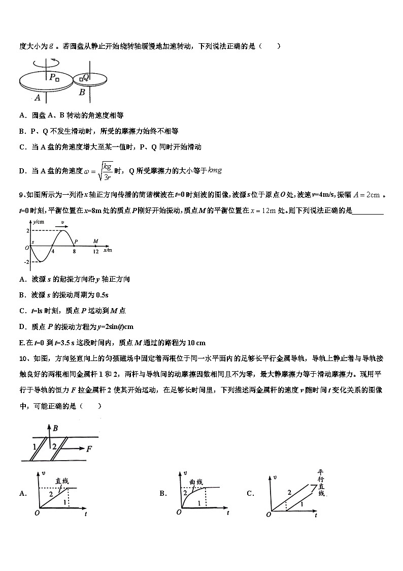 2026届湖南省祁东育县高考仿真模拟物理试卷含解析第3页