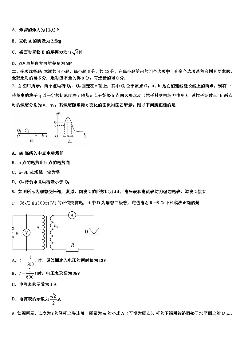 2026届湖南省祁东育县高考物理三模试卷含解析第3页