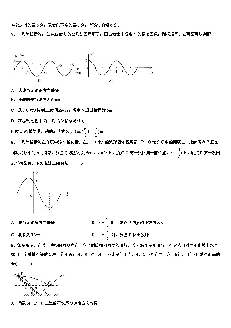 2026届湖南省邵东县两市镇第二中学高考物理一模试卷含解析第3页