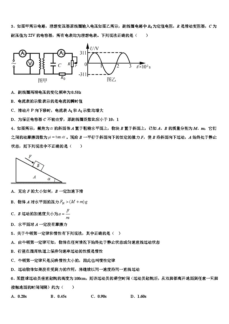 2026届湖南省邵阳市高考物理倒计时模拟卷含解析第2页