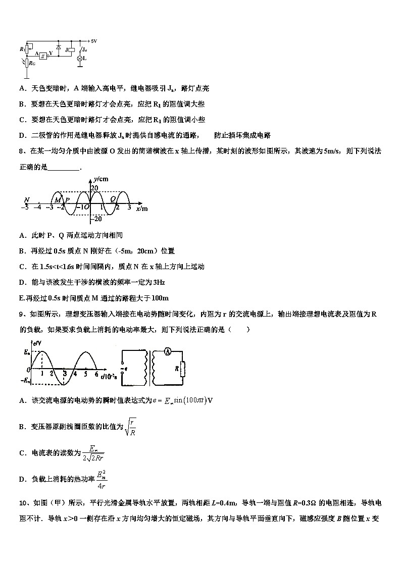 2026届湖南省市衡阳第八中学高考全国统考预测密卷物理试卷含解析第3页