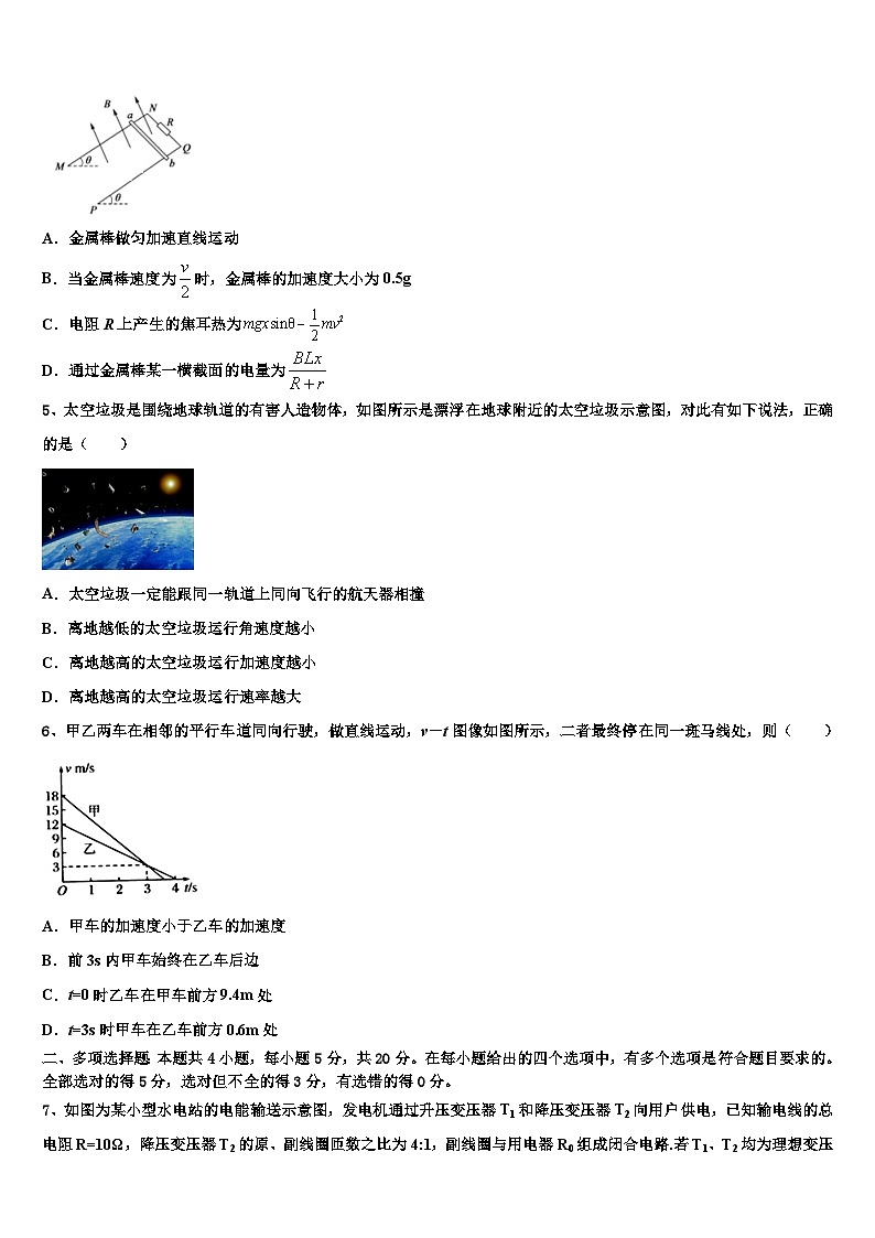 2026届湖南省湘潭县凤凰中学高考仿真卷物理试卷含解析第2页