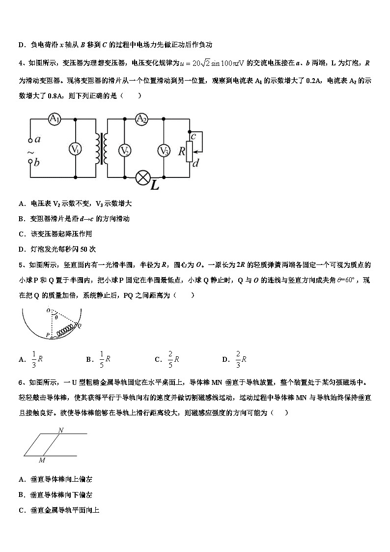 2026届湖南省湘潭县凤凰中学高考压轴卷物理试卷含解析第2页